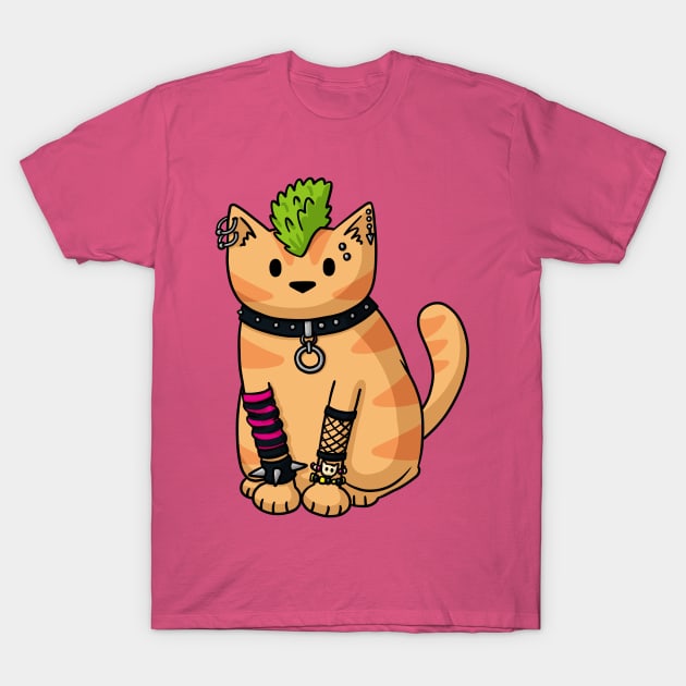 Punk Cat T-Shirt by Doodlecats 